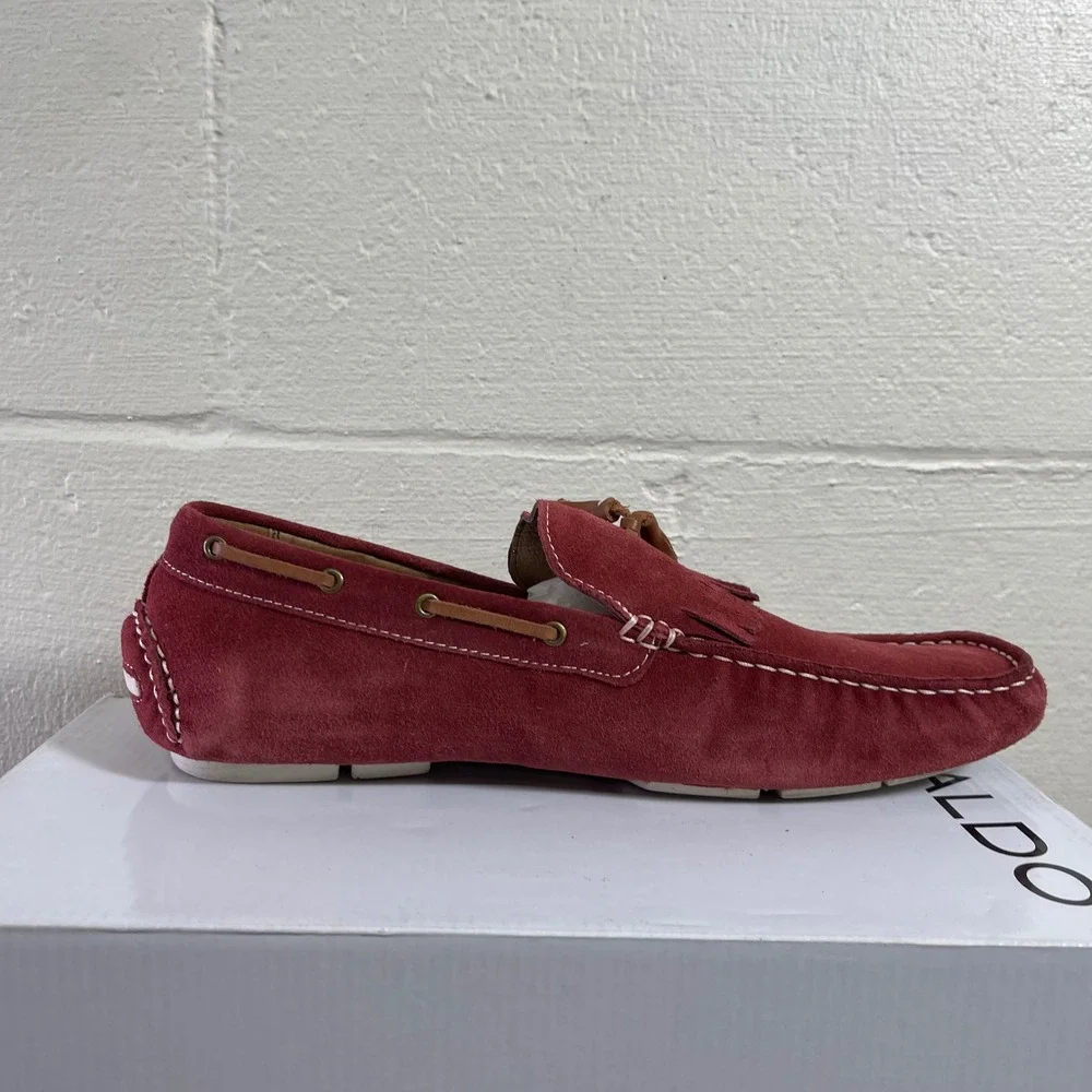 Aldo Bires-62 Red Tassel Loafer Moccasin Driving Shoes Slip On Mens 45 EU/12 US